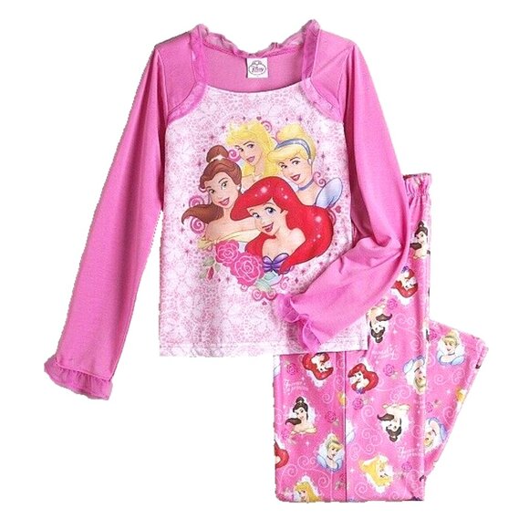 Disney Princess 2PC Sleepwear Set Girls PINK PJs Forever Princess Pajama Set 4 - Picture 1 of 5